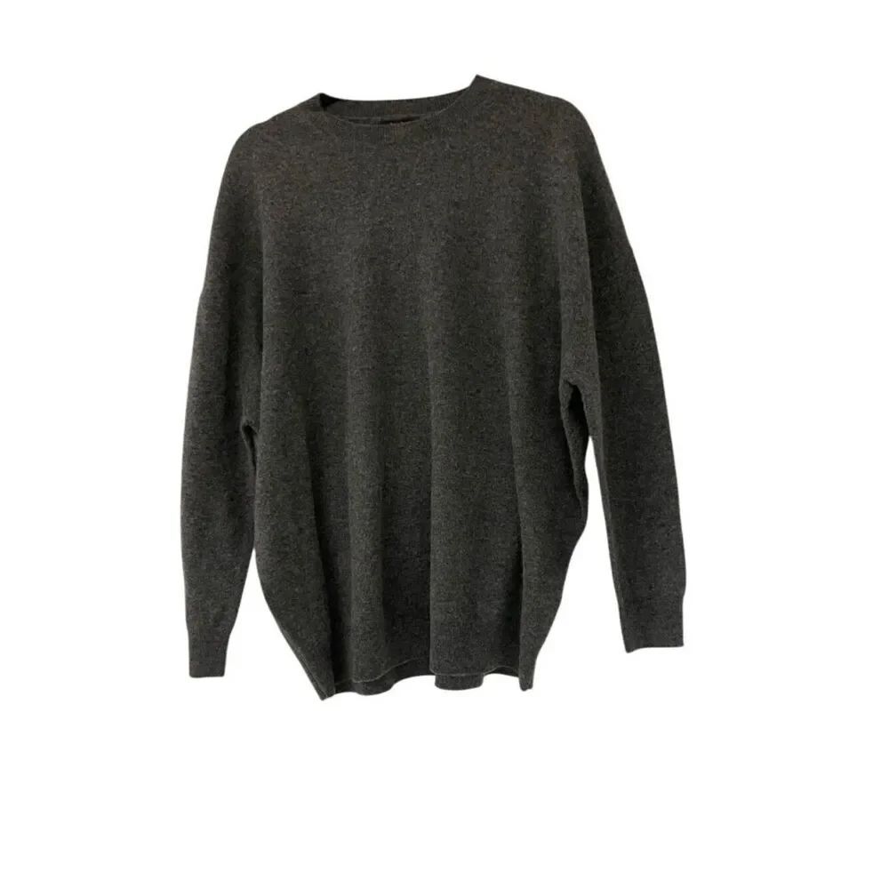 Massimo Dutti mens Oversized Sweater Small Gray Wool cashmere 5671/638 NWT